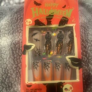 Halloween Nail Art Set with Spider and Pumpkin Designs